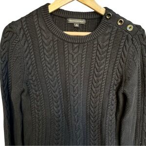 Banana Republic Fisherman Cableknit Black Women’s Sweater S